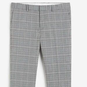 H&M Men's Suit Pants Skinny Fit Gray, Checked